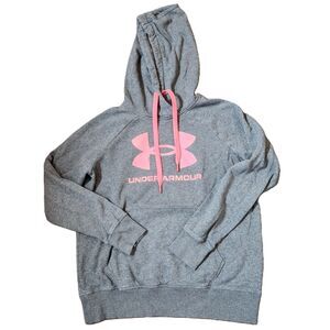 Under Armour Grey Hoodie w/ Pink Logo – Women’s Small